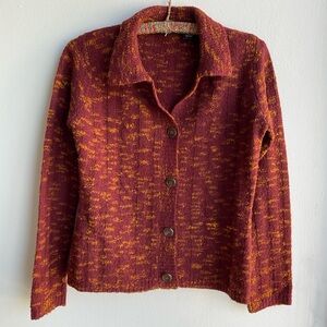 ICON rust and gold knit button down cardigan